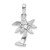 Image of Sterling Silver Polished Palm Tree Pendant QC9871