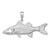 Image of Sterling Silver Polished 3D Snook Fish Pendant QC10176