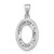 Image of Sterling Silver Polished Fancy CZ Oval Pendant QP4395