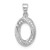Image of Sterling Silver Polished Fancy CZ Oval Pendant QP4395
