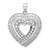 Image of Sterling Silver Rhodium-plated CZ Heart Pendant QP5784