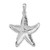 Image of Sterling Silver Polished Textured Starfish Pendant QC9994