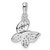 Image of Sterling Silver Rhodium-plated CZ Butterfly Pendant QC11041