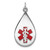 Image of Sterling Silver Rhodium-plated Medical Jewelry Pendant XSM86