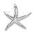 Sterling Silver Rhodium-plated CZ Starfish Slide Pendant QP5543