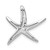 Image of Sterling Silver Rhodium-plated CZ Starfish Slide Pendant QP5543