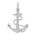 Sterling Silver Polished/Textured 3D Anchor w/Rope Pendant QC10583
