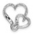 Image of Sterling Silver Rhodium-plated Diamond Double Heart Pendant QP3274