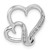 Image of Sterling Silver Rhodium-plated Diamond Double Heart Pendant QP3274