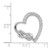 Image of Sterling Silver Rhodium-plated CZ Heart Chain Slide Pendant QP4451