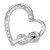 Image of Sterling Silver Rhodium-plated CZ Heart Chain Slide Pendant QP4451