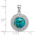 Image of Sterling Silver Rhodium-plated w/Simulated Turquoise Pendant QP4504