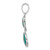Sterling Silver Rhodium-plated w/Simulated Turquoise Pendant QP4989