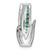 Image of Sterling Silver Rhodium-plated Green & White CZ Slide Pendant QP5644