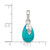 Image of Sterling Silver Polished Lab Created Simulated Turquoise Pendant QP4422