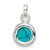 Image of Sterling Silver Polished Lab Created Simulated Turquoise Pendant QP4421