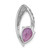 Image of Sterling Silver Rhodium-plated Amethyst and CZ Chain Slide Pendant QP5861AM