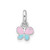 Image of Sterling Silver Rhodium-plated Childrens Small Enamel Butterfly Pendant QP5858