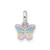 Image of Sterling Silver Rhodium-plated Childrens Small Enamel Butterfly Pendant QP5859