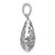 Image of Sterling Silver Rhodium-Plated Polished Puffed Filigree Teardrop Pendant QP5732