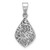 Image of Sterling Silver Rhodium-Plated Polished Puffed Filigree Teardrop Pendant QP5732