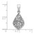 Image of Sterling Silver Rhodium-Plated Polished Puffed Filigree Teardrop Pendant QP5732