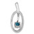 Image of Sterling Silver Rhodium-plated London Blue Topaz and CZ Chain Slide Pendant QP5873BT