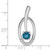 Image of Sterling Silver Rhodium-plated London Blue Topaz and CZ Chain Slide Pendant QP5873BT