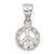Image of Sterling Silver Small CZ Peace Pendant