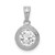 Image of Sterling Silver CZ Circle X Edge Pendant