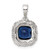 Image of Sterling Silver CZ and Blue Glass Pendant