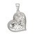 Sterling Silver CZ Roses in Heart Pendant