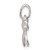 Image of Sterling Silver Polished Diamond Bow Pendant