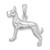 Sterling Silver Textured 3D Great Dane Pendant