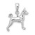 Sterling Silver Textured 3D Basenji Dog Pendant