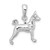 Image of Sterling Silver Textured 3D Basenji Dog Pendant