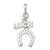 Sterling Silver Polished Luck & Horseshoe Pendant