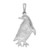 Sterling Silver Polished/Textured Penguin Pendant