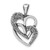 Sterling Silver Polished & Antiqued Hearts Pendant