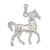 Sterling Silver Polished 3D Standing Horse Pendant