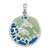 Image of Sterling Silver Polished Enameled Dolphins Pendant