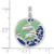 Image of Sterling Silver Polished Enameled Dolphins Pendant