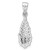 Image of Sterling Silver Rhodium-plated CZ Teardrop Pendant