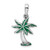 Image of Sterling Silver Polished Enameled Palm Tree Pendant