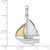 Image of Sterling Silver Polished Sailboat w/14k Sail Pendant