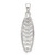 Image of Sterling Silver Polished CZ Leaf Chain Slide Pendant