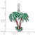 Image of Sterling Silver Polished Enameled Palm Trees Pendant