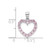 Image of Sterling Silver Rhodium-plated Pink CZ Heart Pendant
