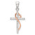 Image of Sterling Silver Pink Polished CZ Heart Cross Pendant