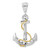 Image of Sterling Silver Polished 3D Anchor w/14k Rope Pendant